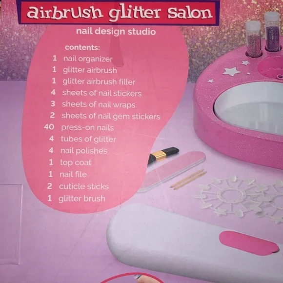 NWT/ NIB Airbrush Glitter Salon Nail Design Studio 65 pieces. - Picture 3 of 3
